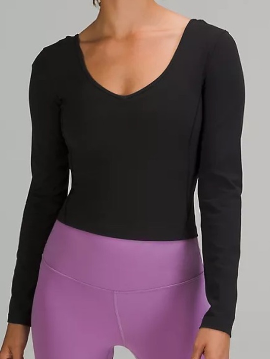 lululemon athletica Tops - Lululemon Align Long Sleeve Shirt in Black Nulu, NWT, Size 8, Discontinued